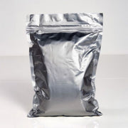 Silver foil packaging on a white background
