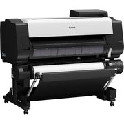 A Canon iPF TX-3200 36" 5 Colour Technical Large Format Printer with Stand on wheels and a print bed extended.