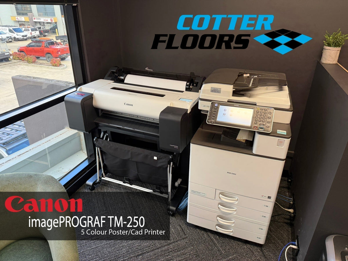 Cotter Floors Squeeze in a Canon TM-250 Plan Printer