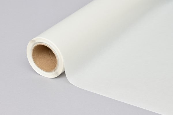 Roll of white paper on a gray background