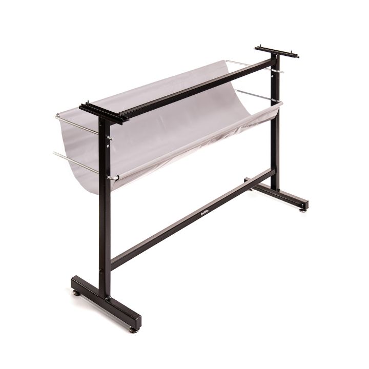 Glass display case with black metal frame on a white background. RotaTrim DT/FT/T Stand & Waste Catcher