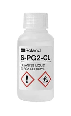 Bottle of Roland S-PG2-CL cleaning liquid on a white background