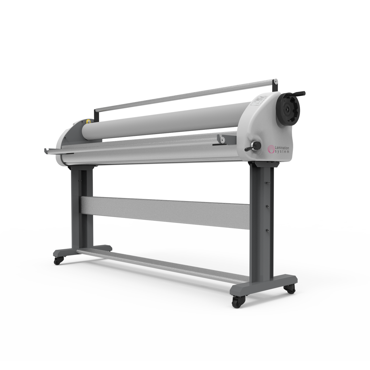Manual entry level mounter laminator machine, primarily gray in color, designed for laminating or mounting documents.