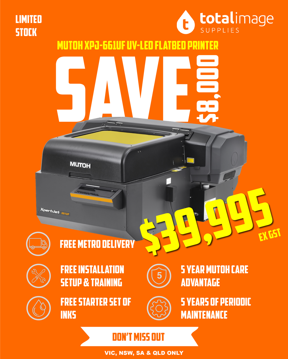 Mutoh XpertJet 661UF UV-LED  A2+ 6 Colour Large Format Printer
