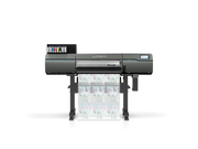 Roland printer with a colorful print on a white background