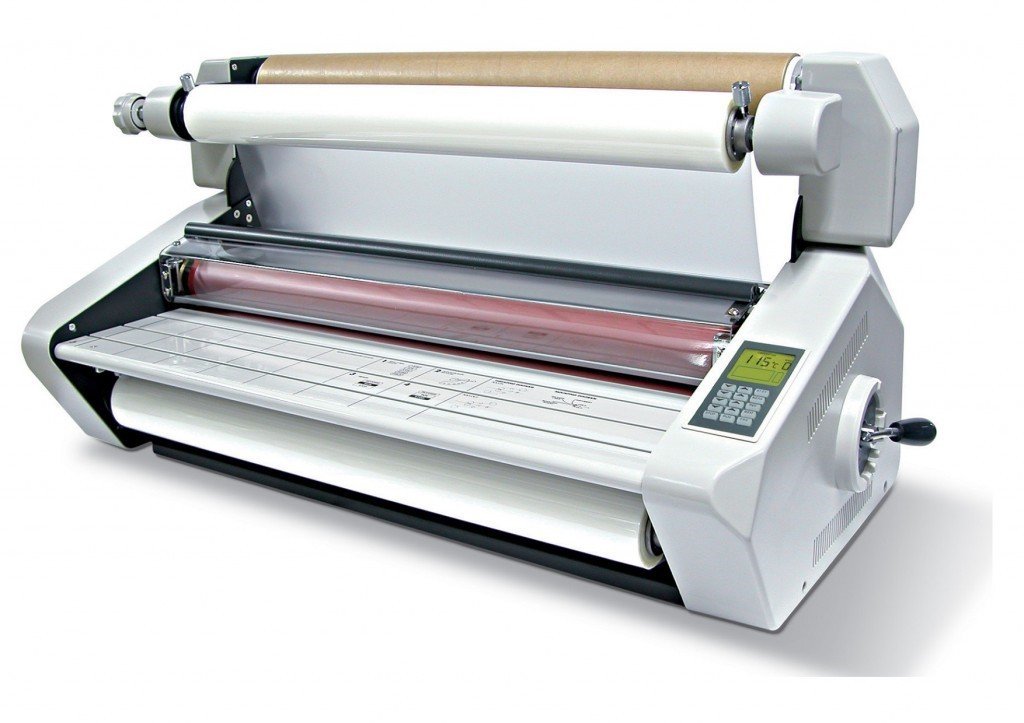 A professional-grade GMP Excelam 1080RS laminator machine, capable of both hot and cold laminating, with a maximum width of 1080mm and thickness of 5mm Board Mounting.